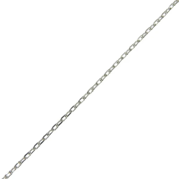 Square logo plate Silver 925 Ladies Necklace A-rank