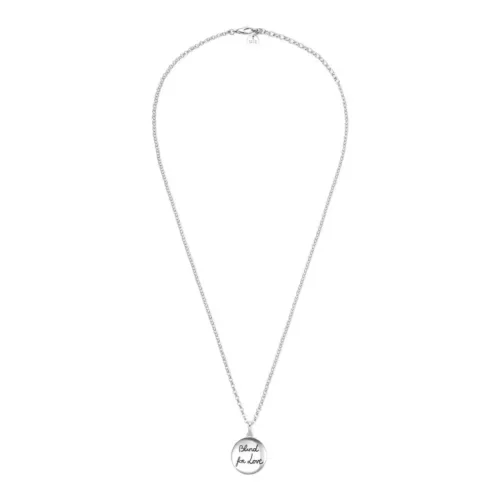 Necklace BLIND FOR LOVE Tiger Head Motif Pendant Adjustable Chain Silver