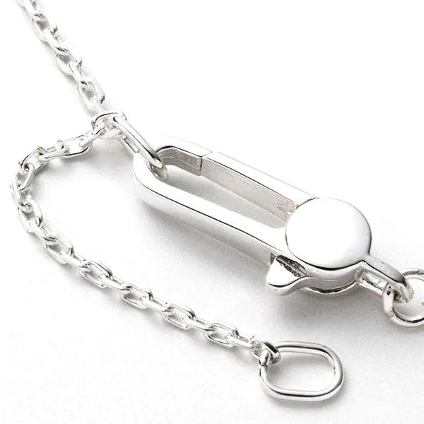 Sterling Silver Trademark Logo Square Pendant Necklace