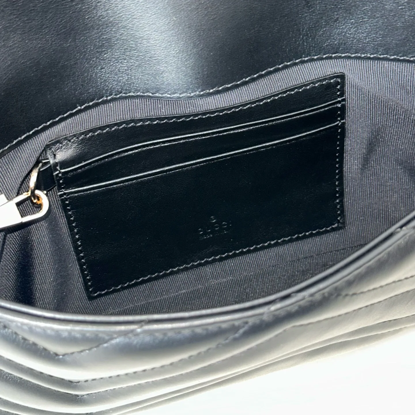 Gucci GG Marmont Black Matelassé Chevron Leather Small Shoulder Bag