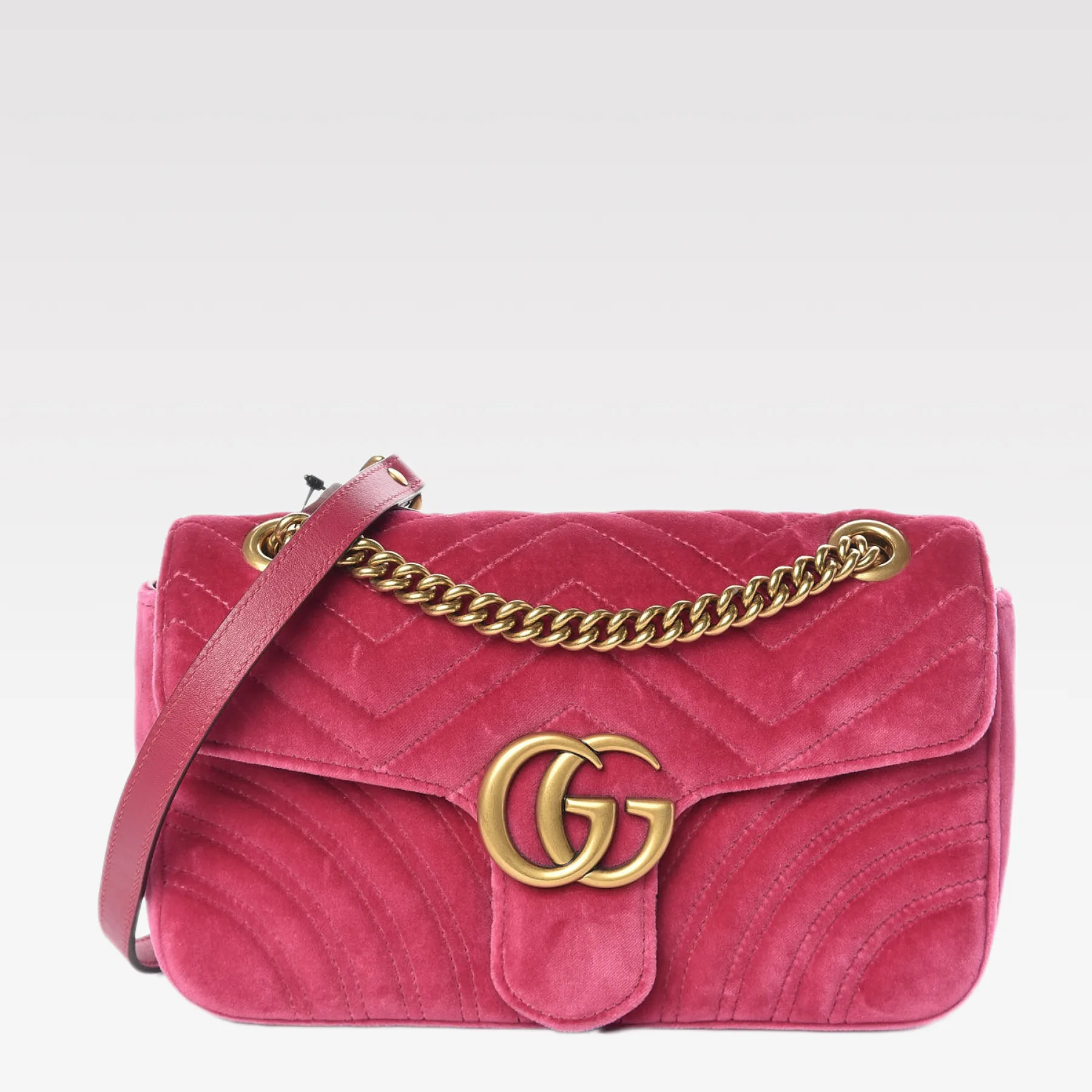 Gucci GG Marmont Velvet Collection - Red Cherry Blossom Bag
