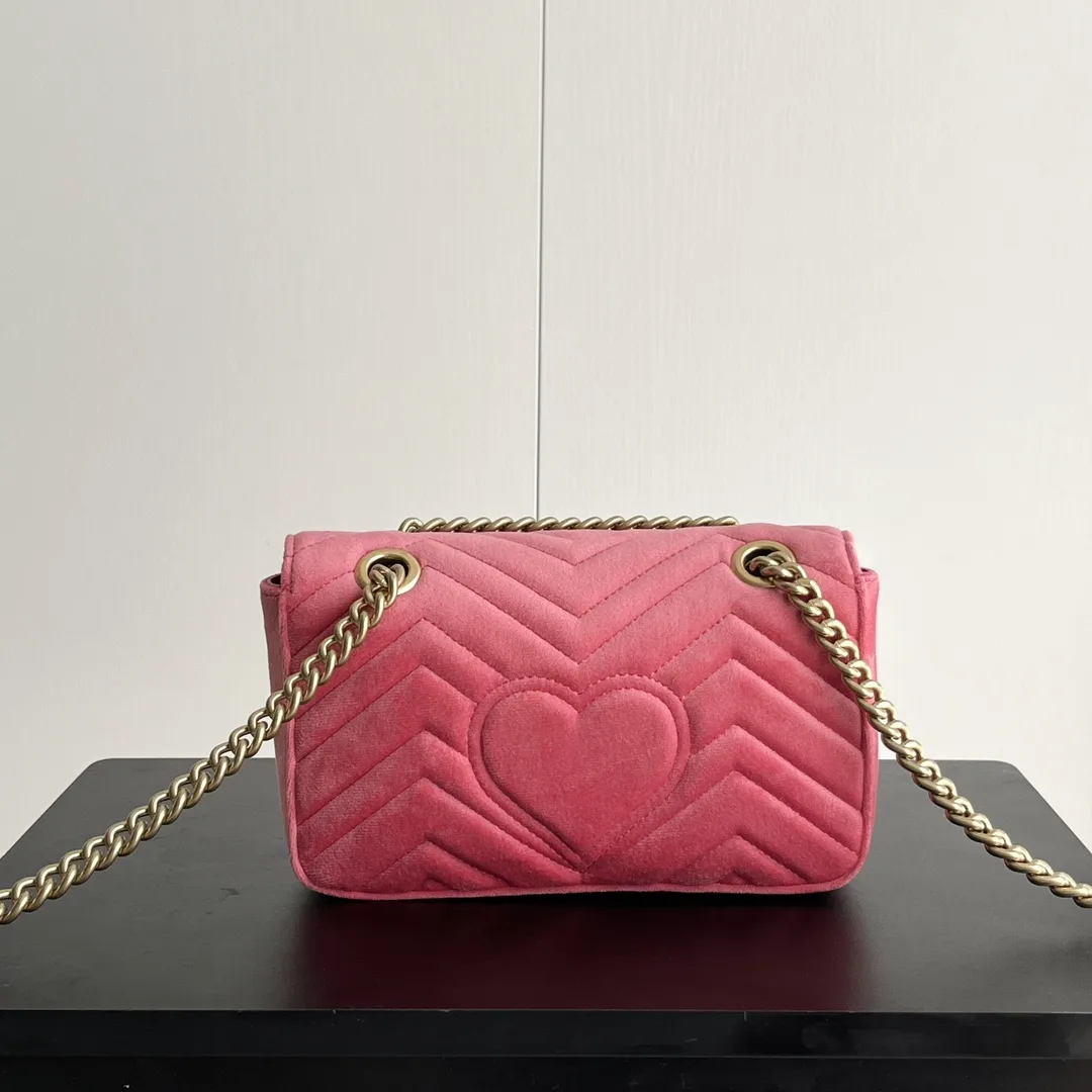 Gucci GG Marmont Velvet Collection - Red Cherry Blossom Bag