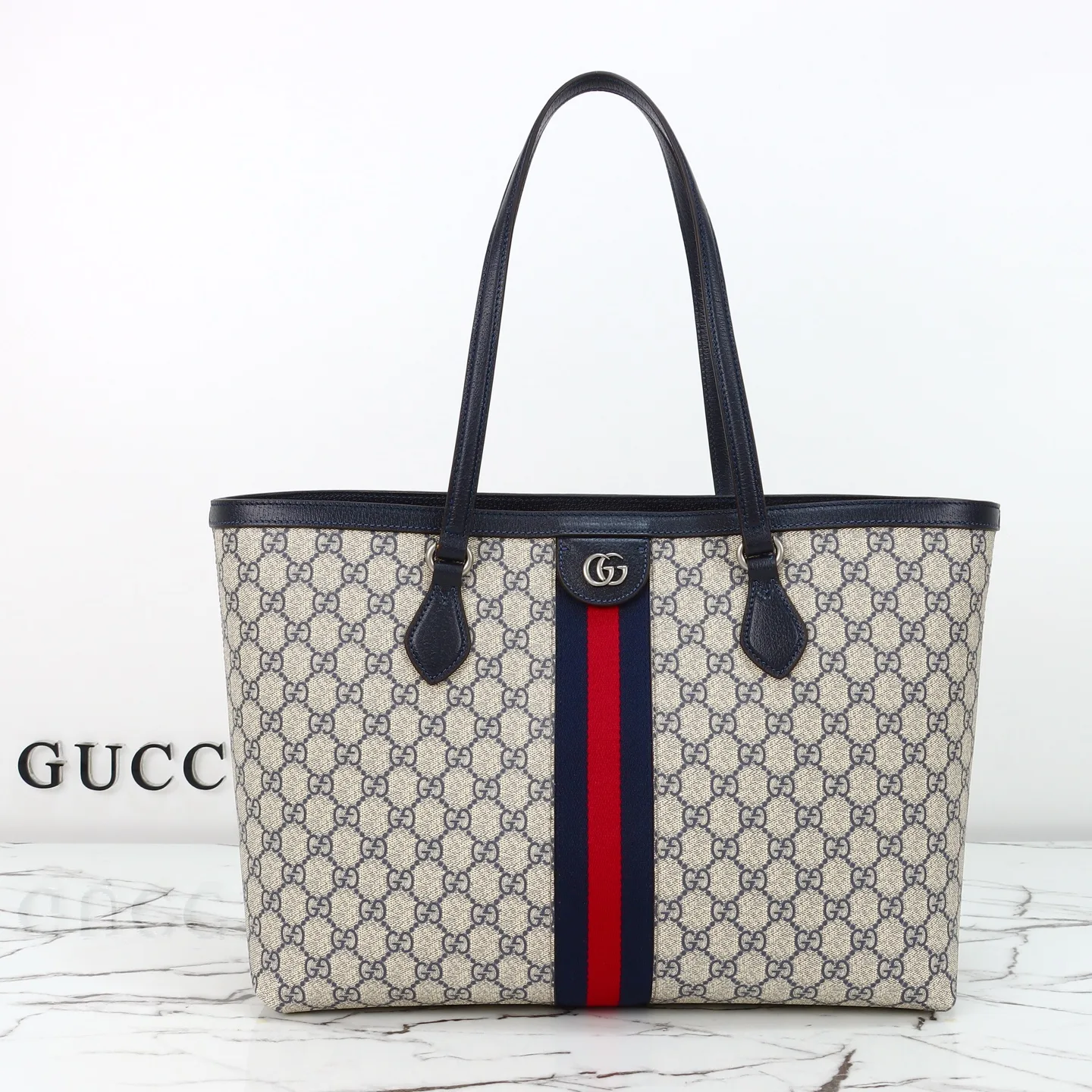 Gucci Ophidia medium tote bag Blue- Bag