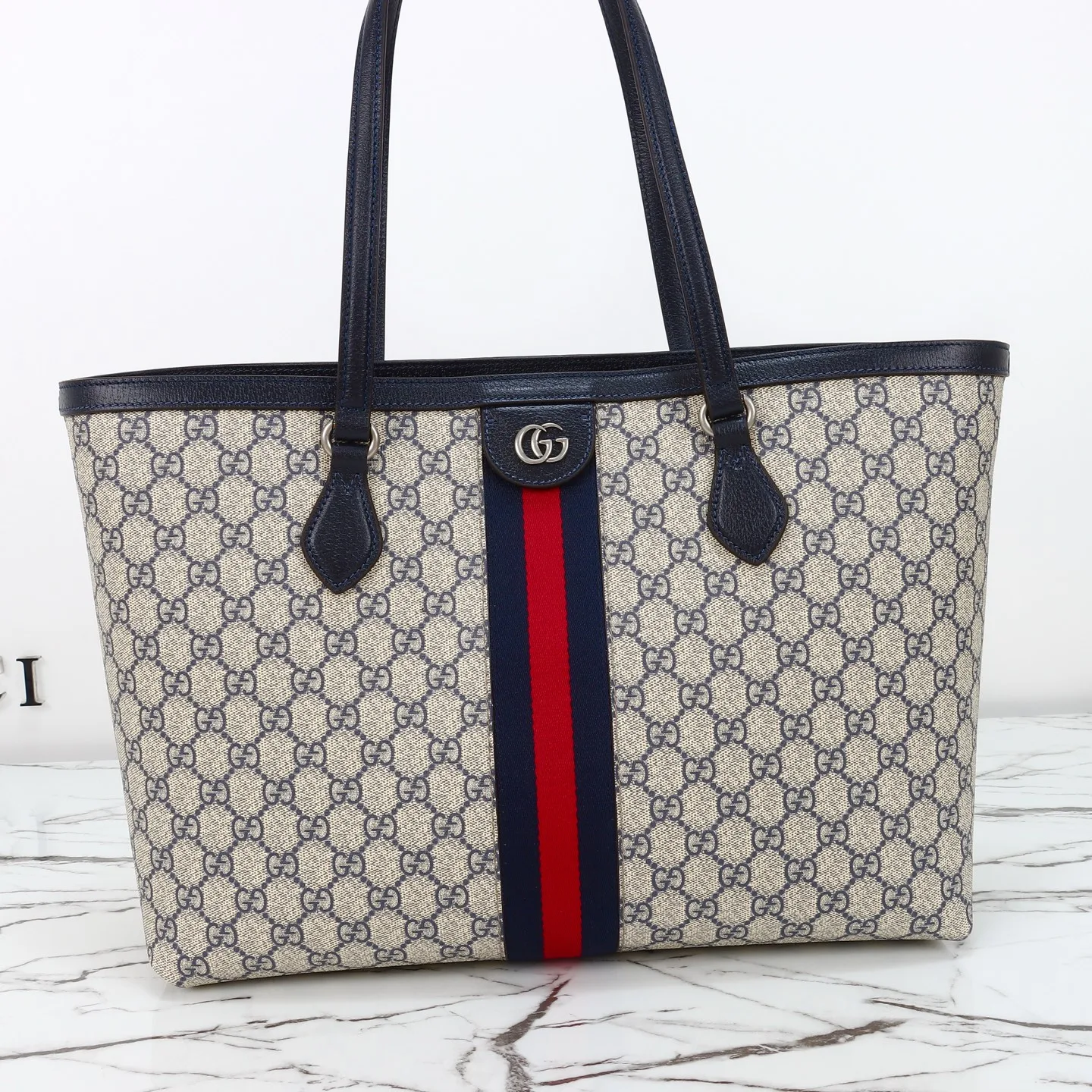 Gucci Ophidia medium tote bag Blue- Bag