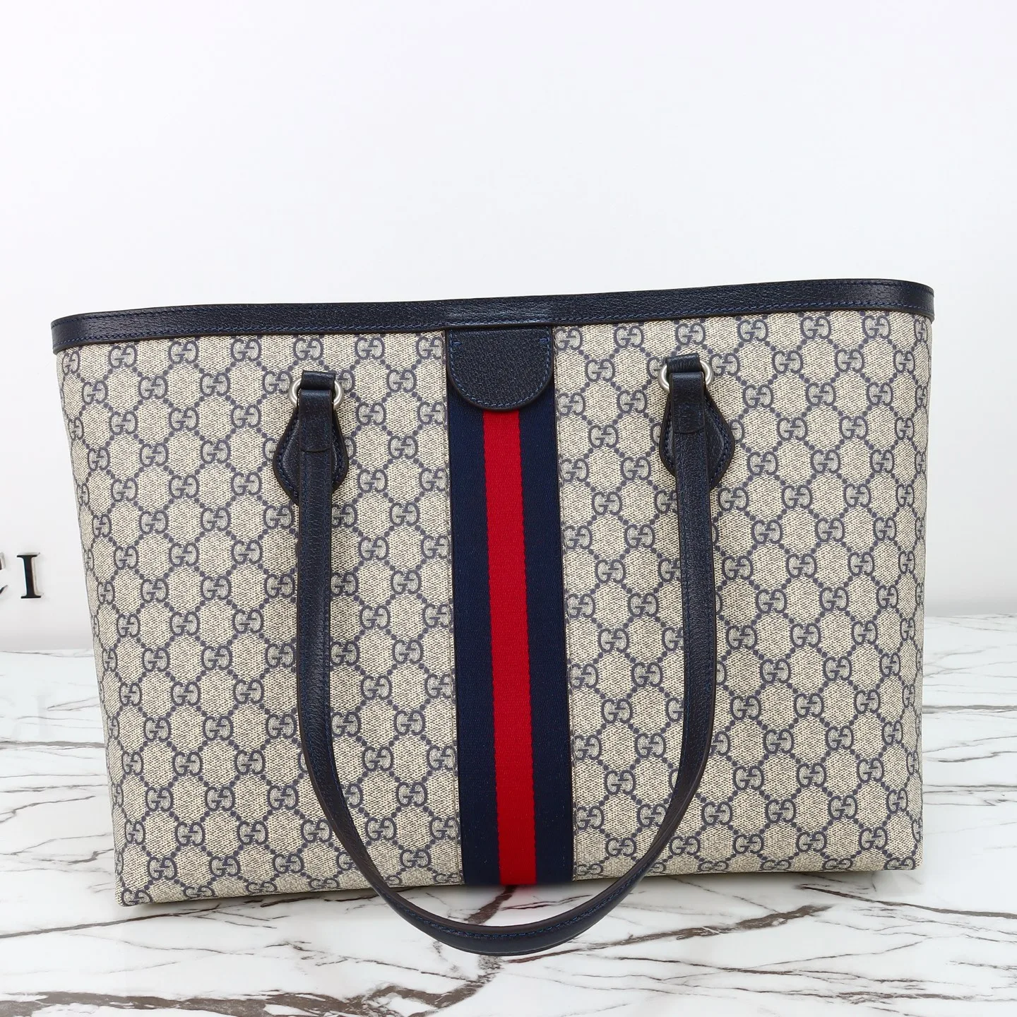 Gucci Ophidia medium tote bag Blue- Bag