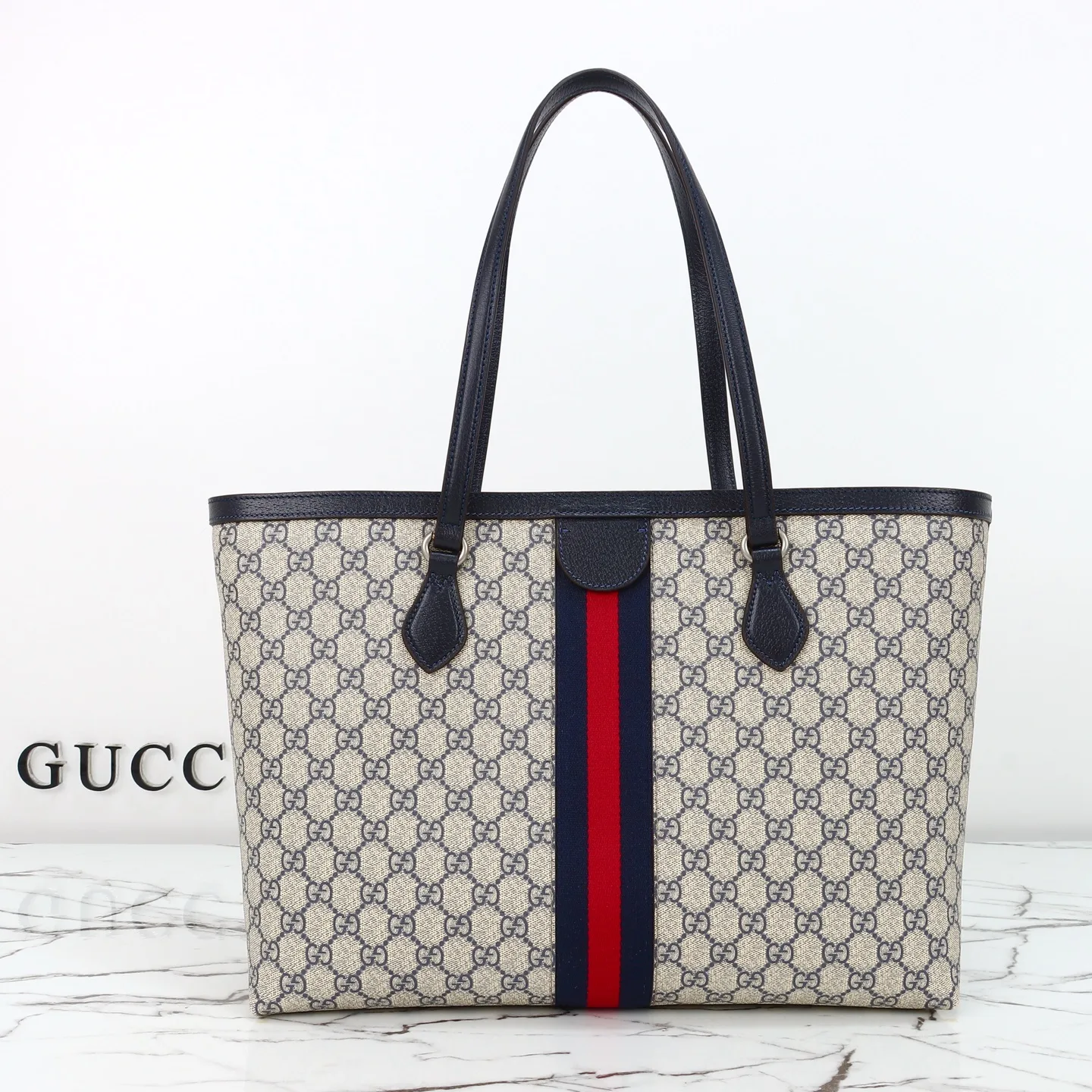 Gucci Ophidia medium tote bag Blue- Bag