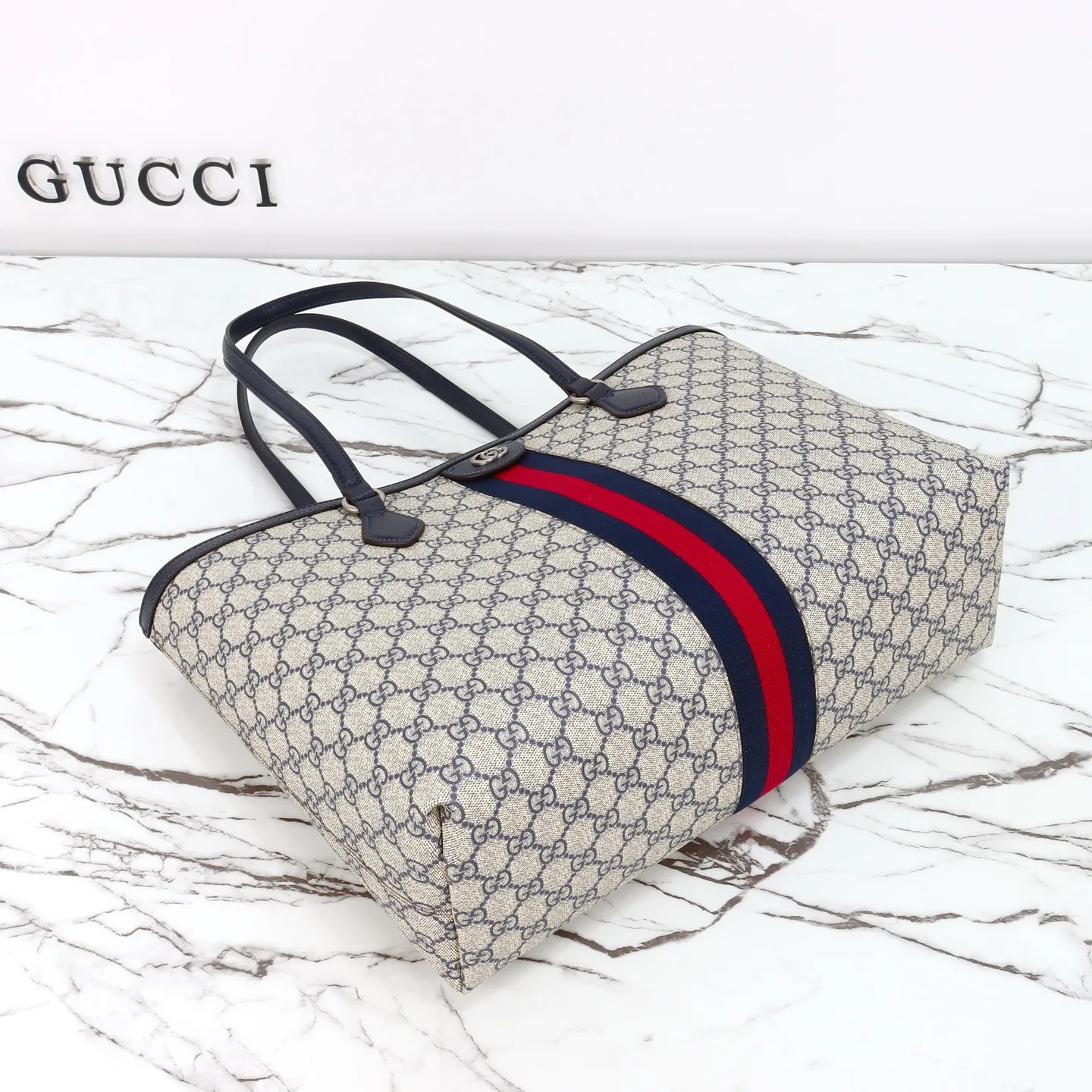 Gucci Ophidia medium tote bag Blue- Bag