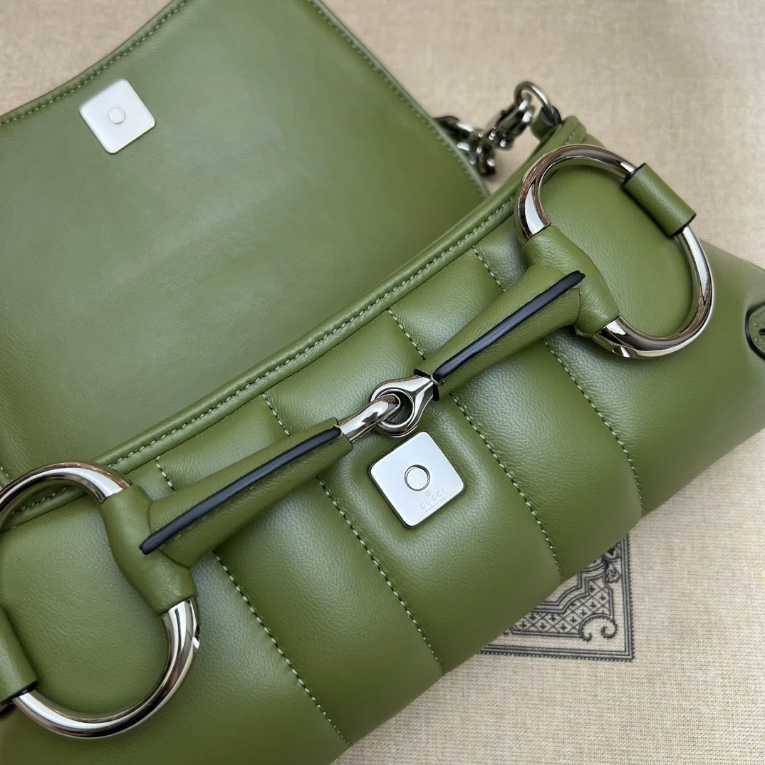 Gucci Horsebit Chain Small Shoulder Bag Green - Bag
