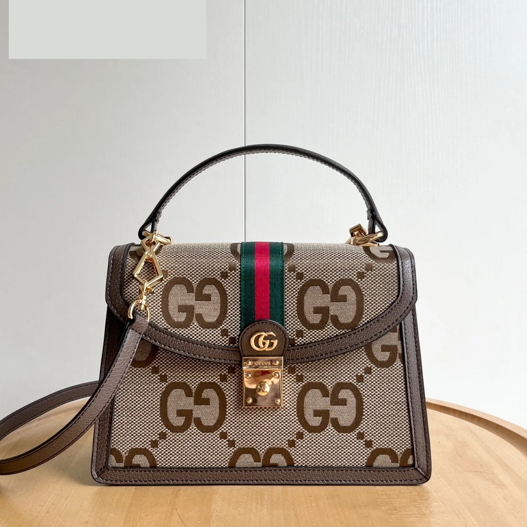 Gucci Jumbo GG Canvas Small Ophidia Top Handle - Bag