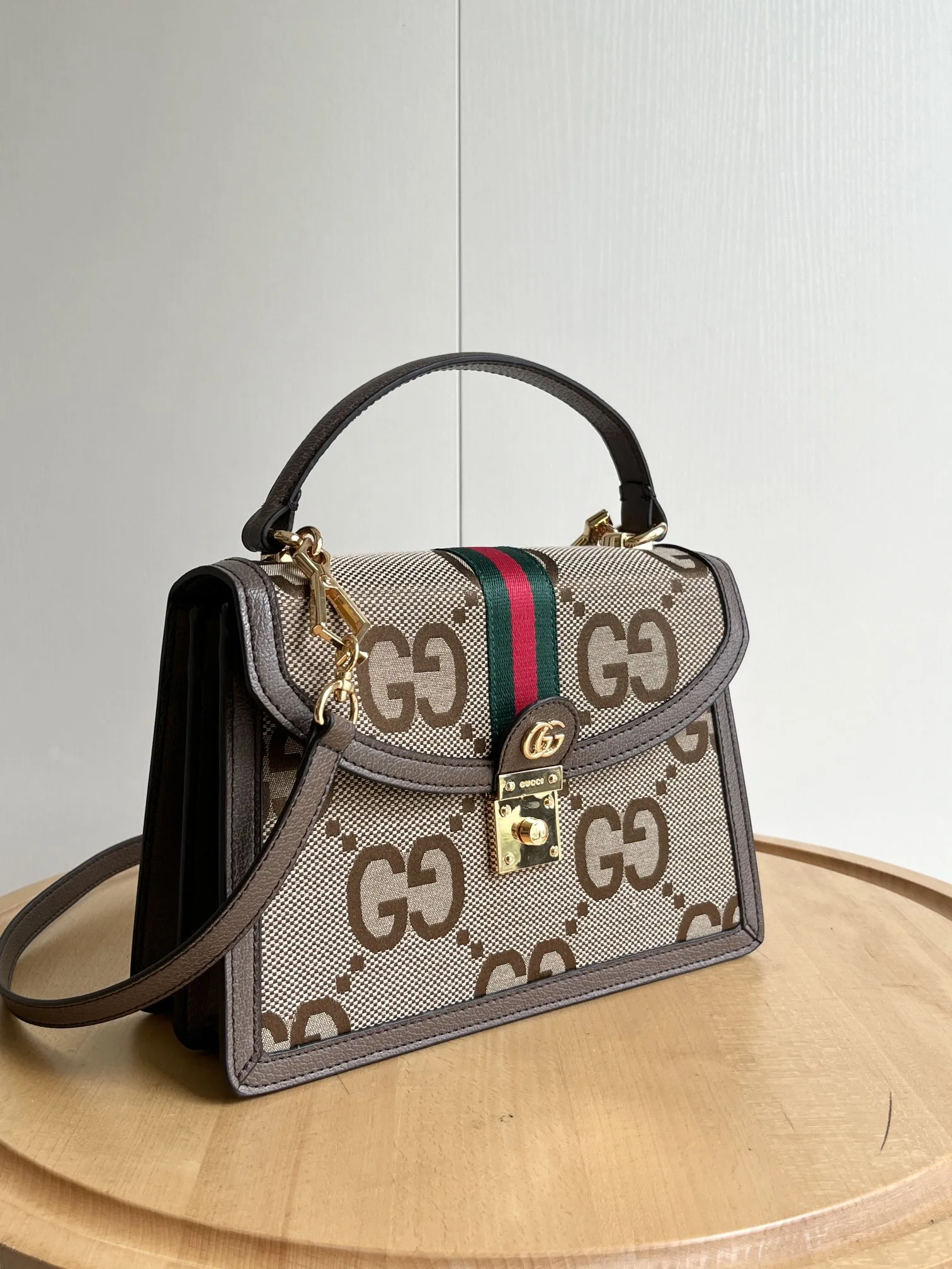 Gucci Jumbo GG Canvas Small Ophidia Top Handle - Bag