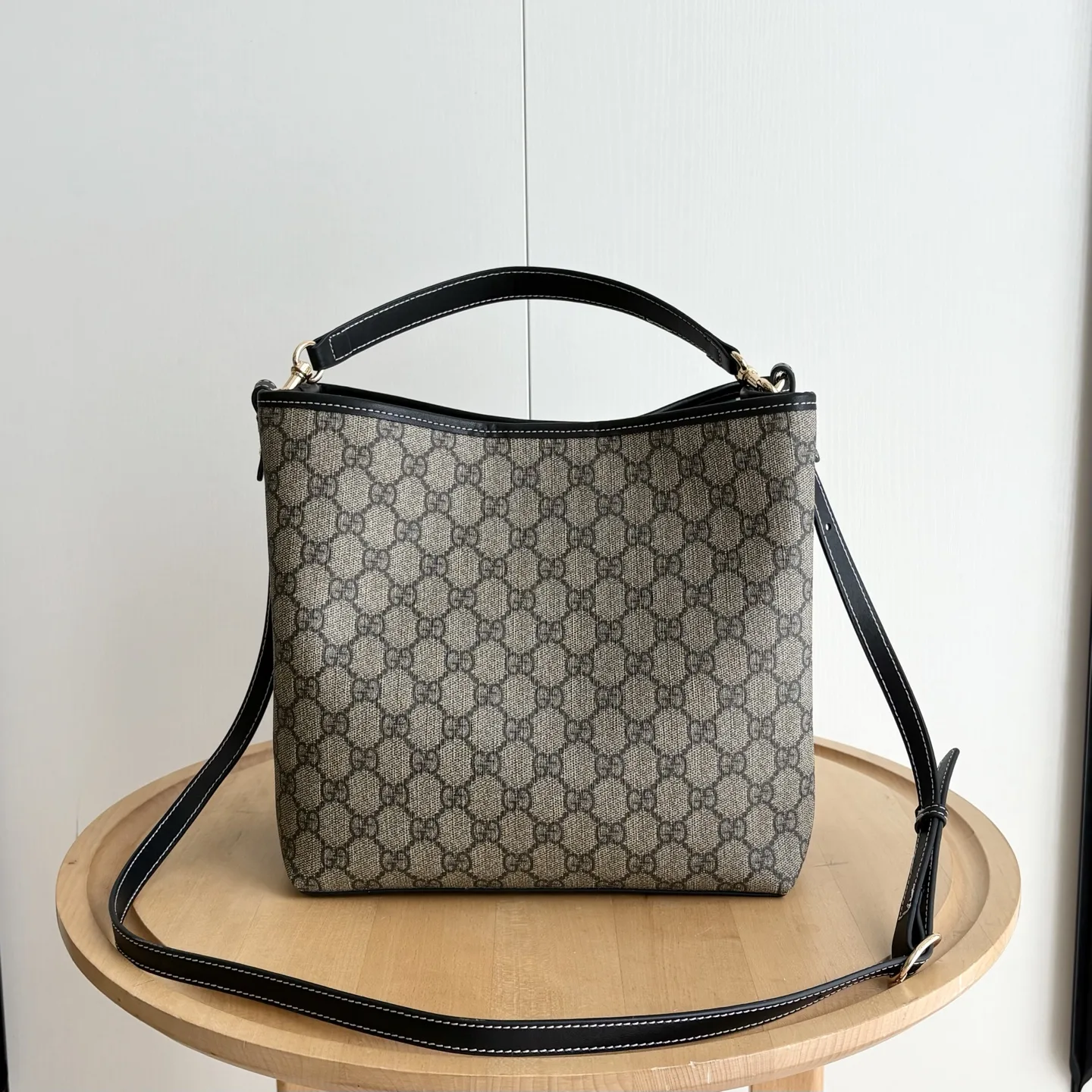 Gucci GG Emblem Bucket Bag - Black