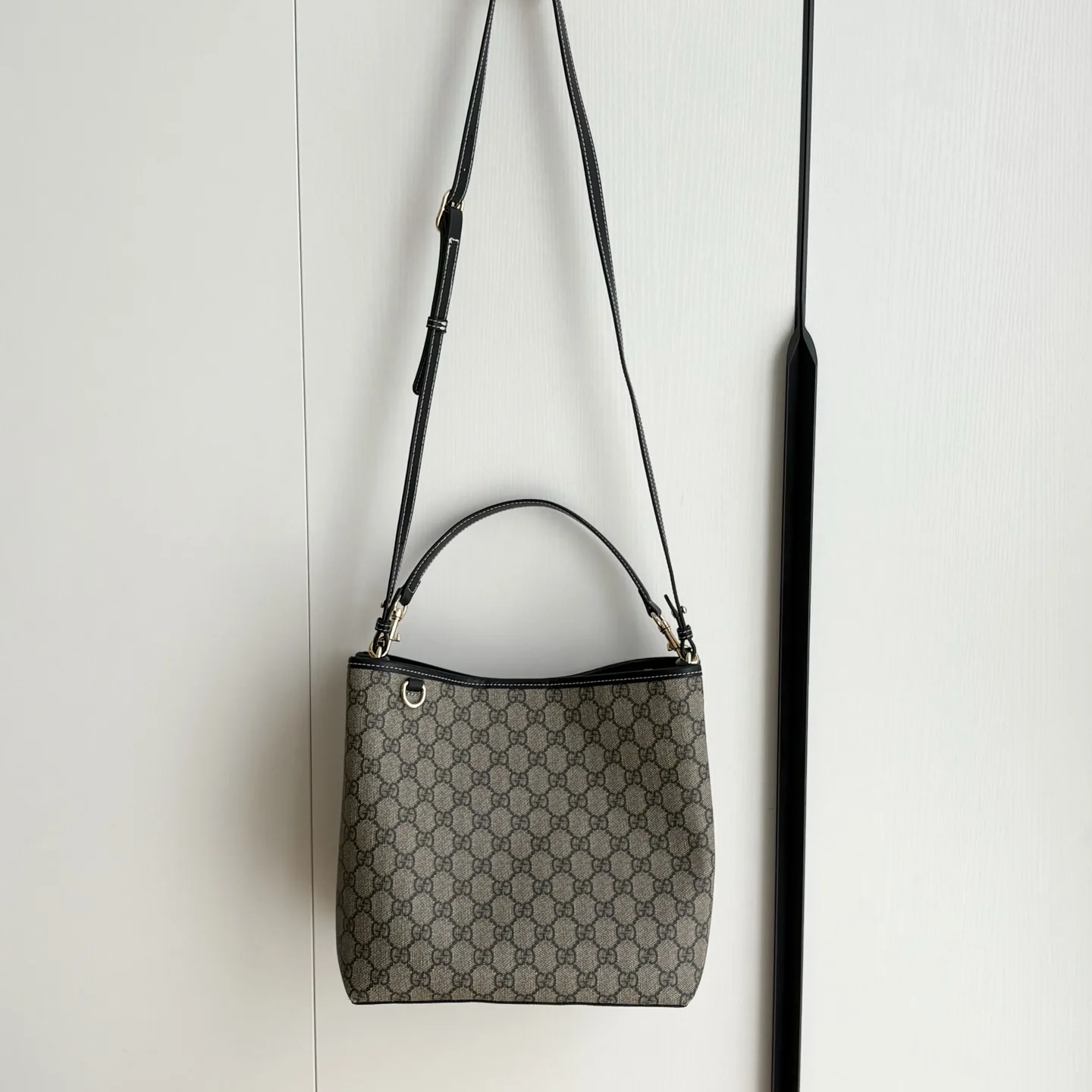 Gucci GG Emblem Bucket Bag - Black