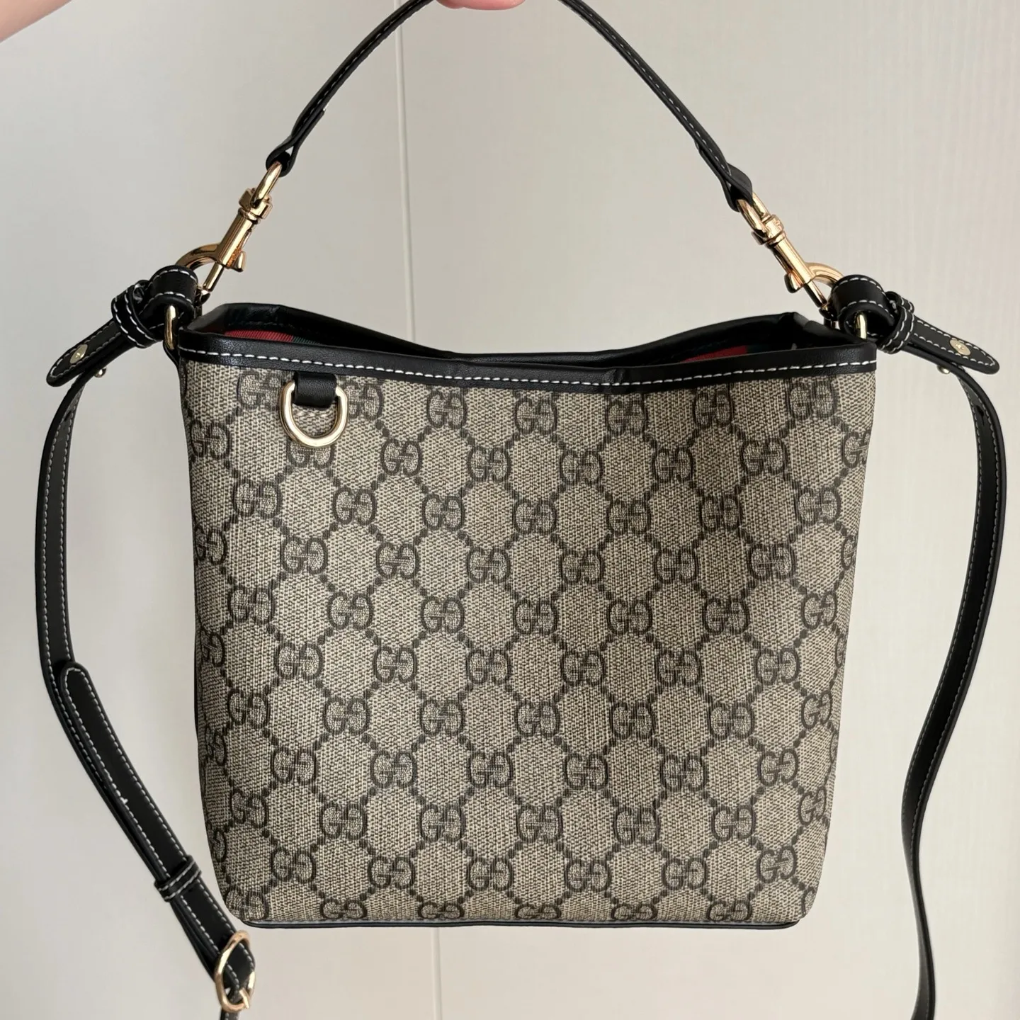 Gucci GG Emblem Bucket Bag - Black