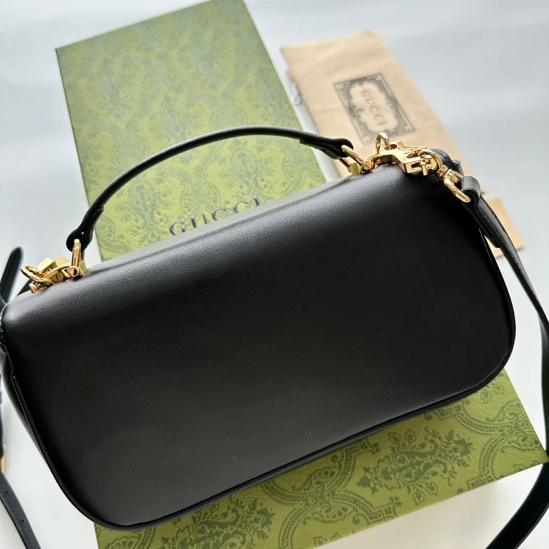 Gucci Horsebit 1955 Small Black Leather Shoulder Bag