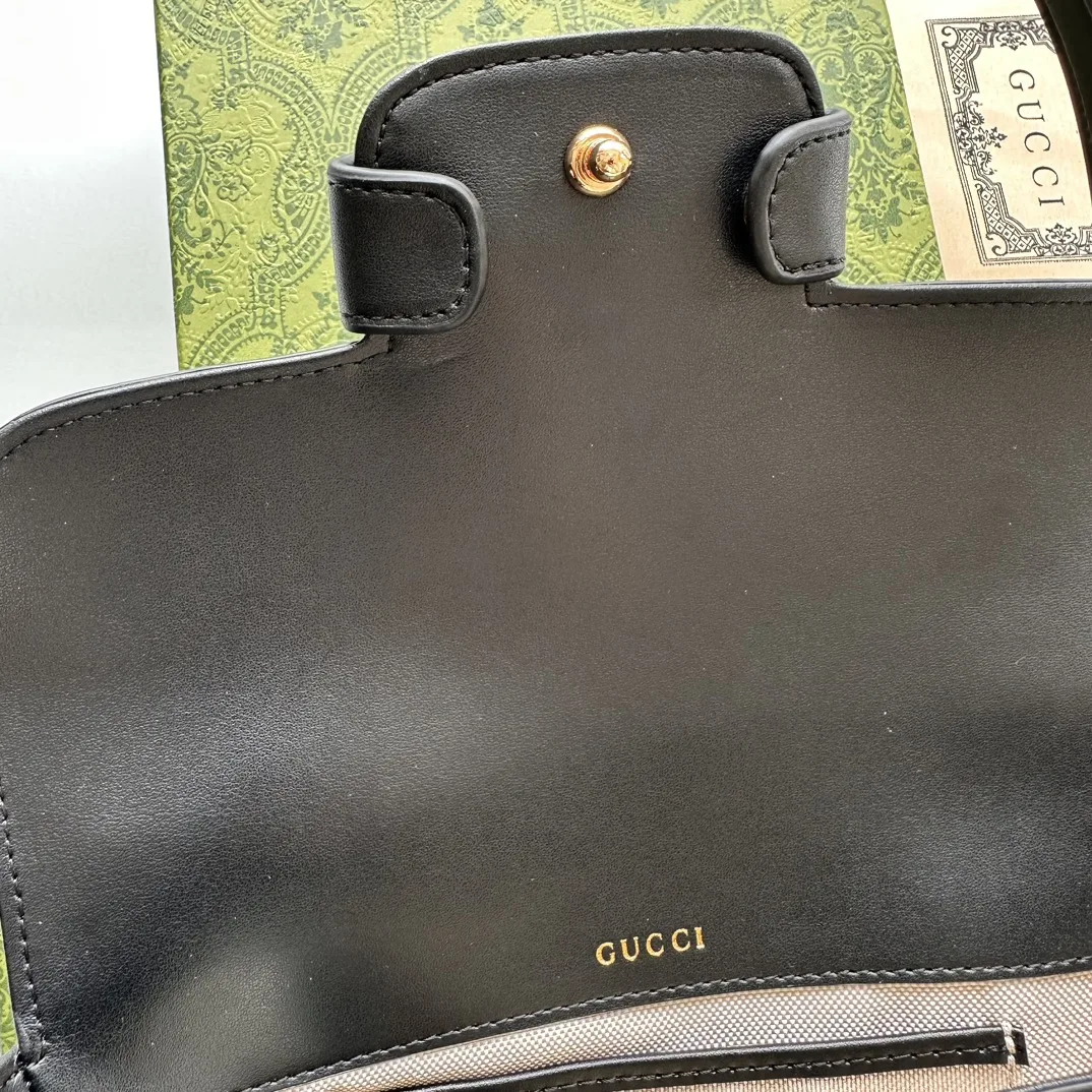 Gucci Horsebit 1955 Small Black Leather Shoulder Bag