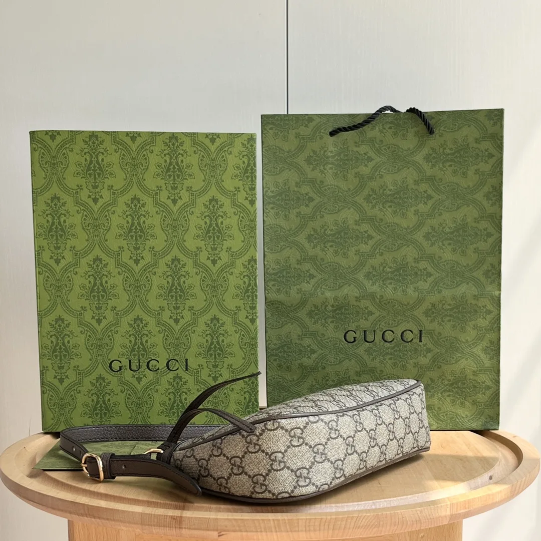Gucci Ophidia Collection Small Handbag - Beige And Dark Brown Bag