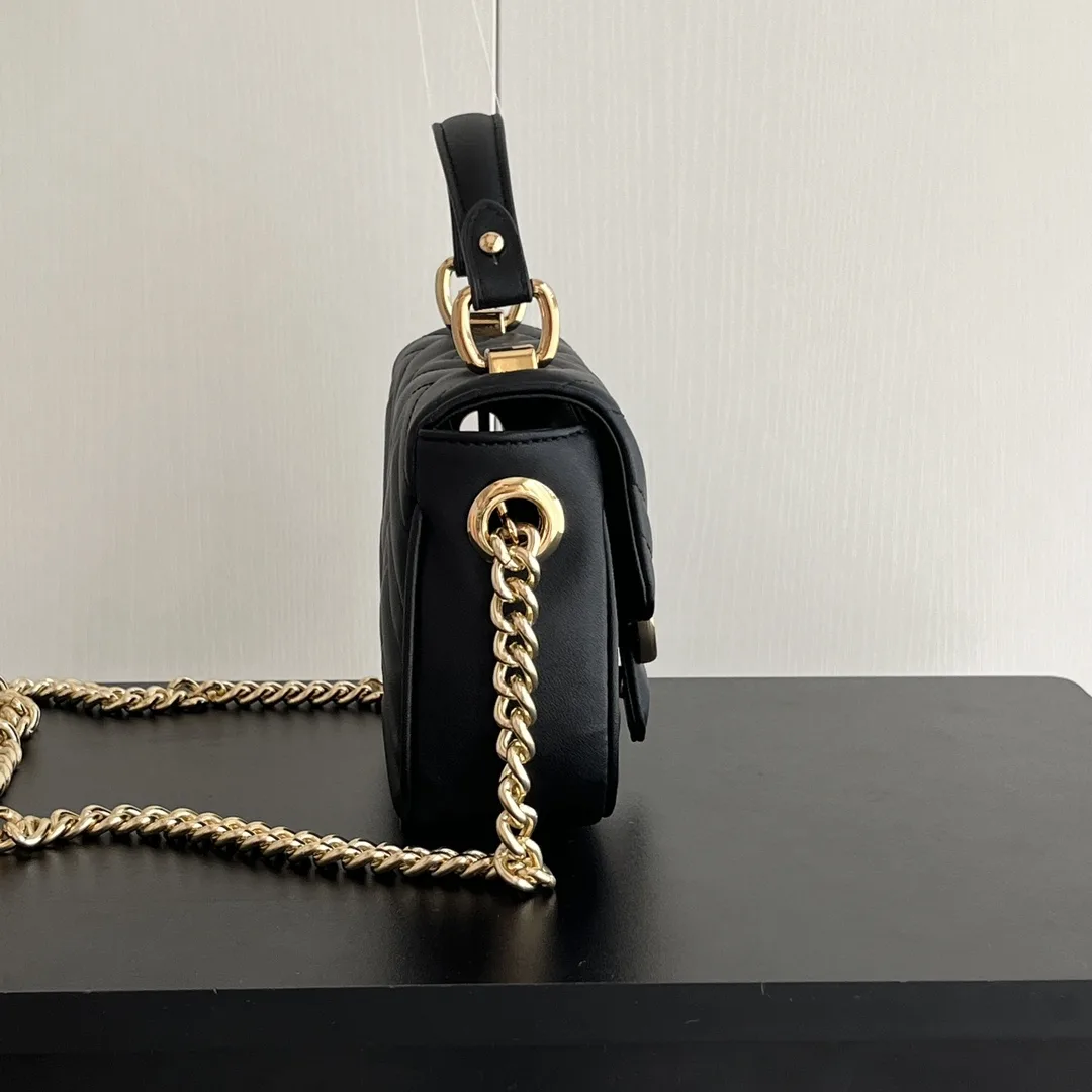 Gucci GG Marmont Mini Top Handle Bag-Black - Bag