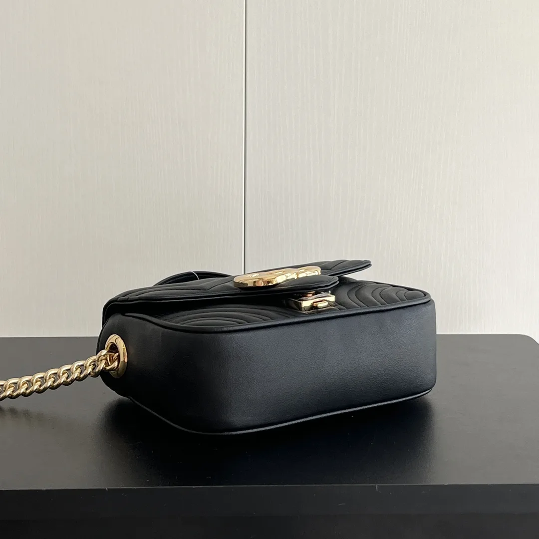 Gucci GG Marmont Mini Top Handle Bag-Black - Bag