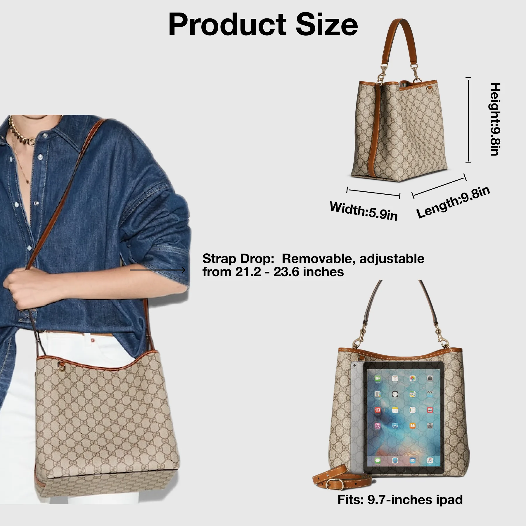 [TOP]Gucci GG Emblem bucket bag - Medium