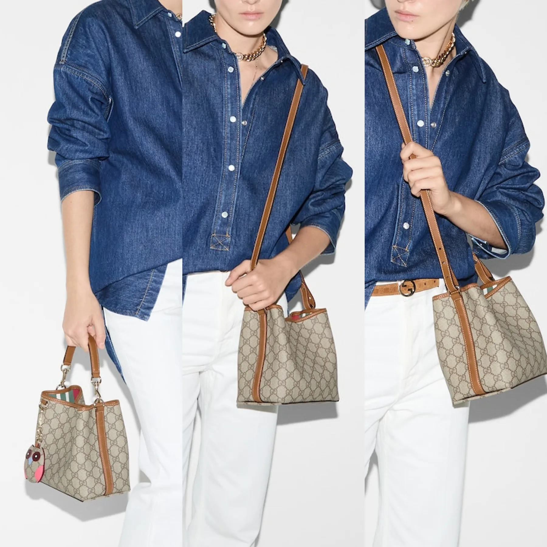 Gucci GG Emblem bucket bag - Small