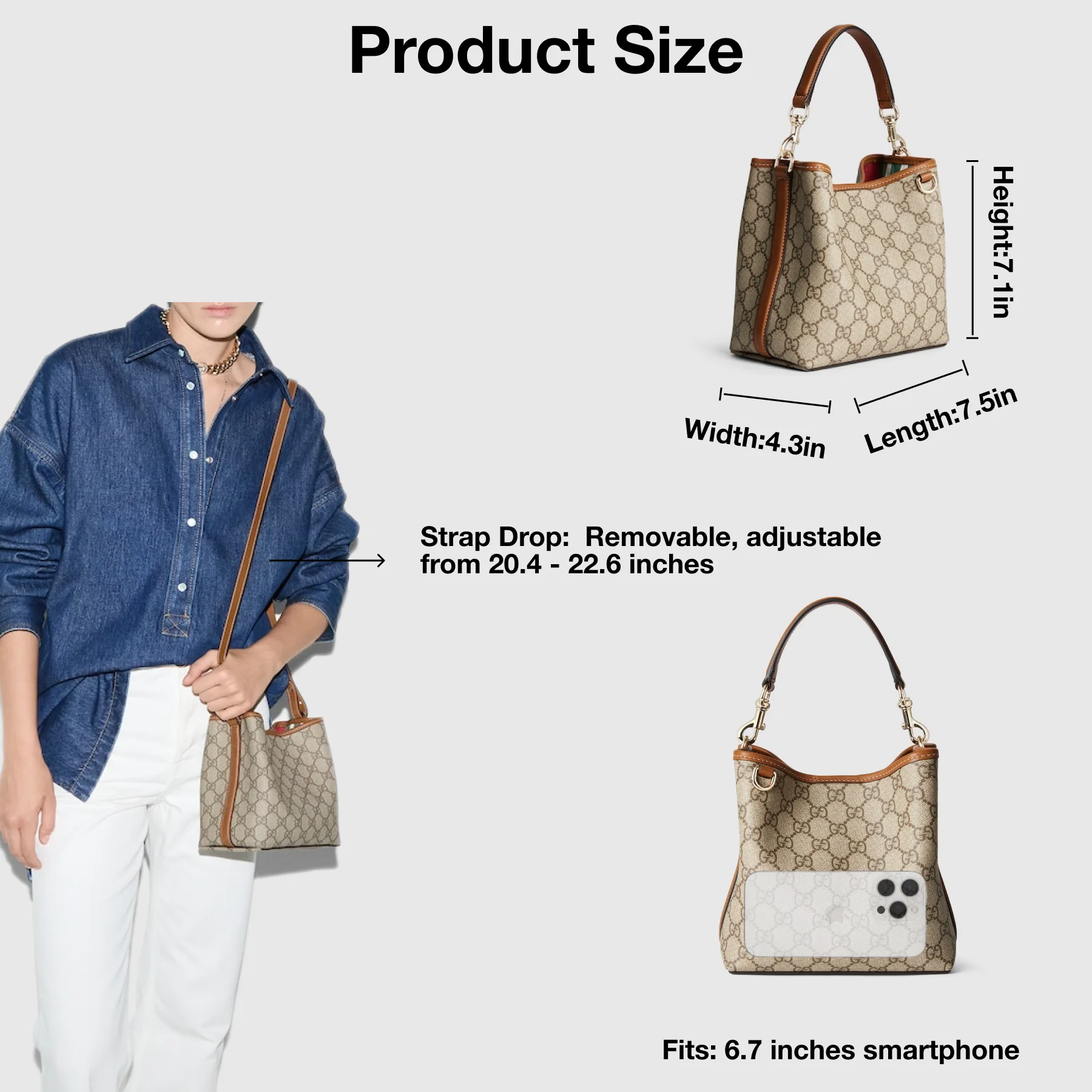 Gucci GG Emblem bucket bag - Small