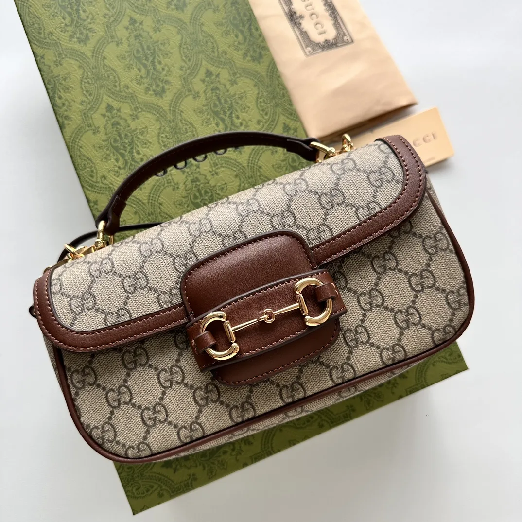 Gucci Horsebit 1955 Small Brown Shoulder Bag