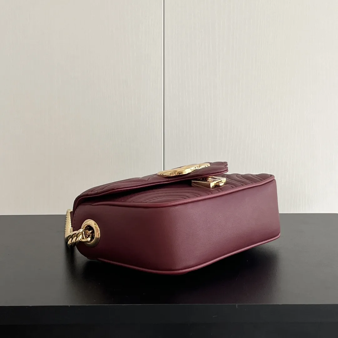 Gucci GG Marmont Mini Top Handle Bag-Red - Bag