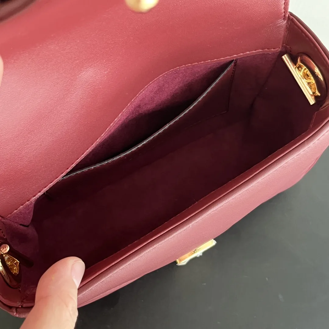 Gucci GG Marmont Mini Top Handle Bag-Red - Bag
