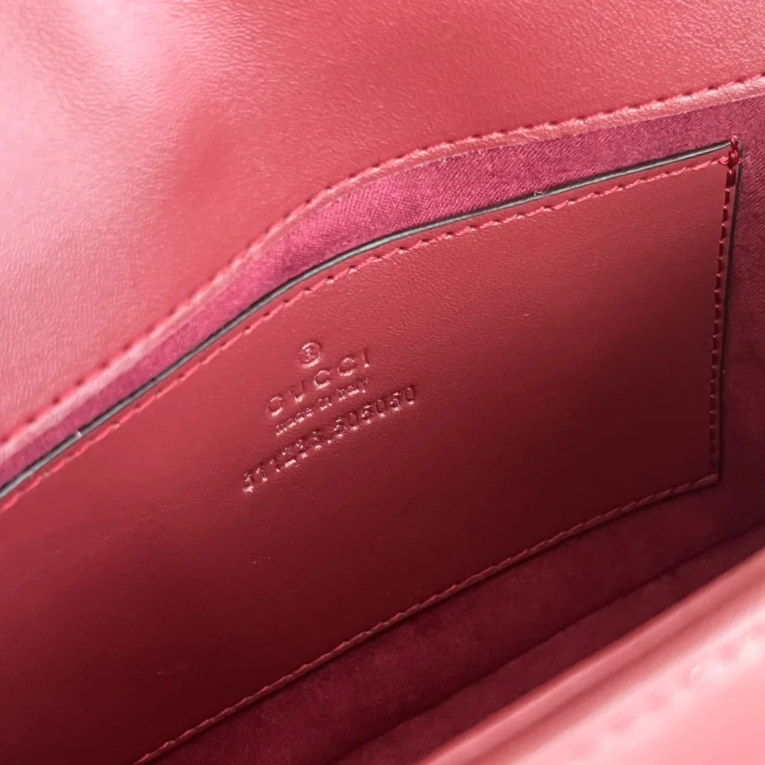 Gucci GG Marmont Mini Top Handle Bag-Red - Bag
