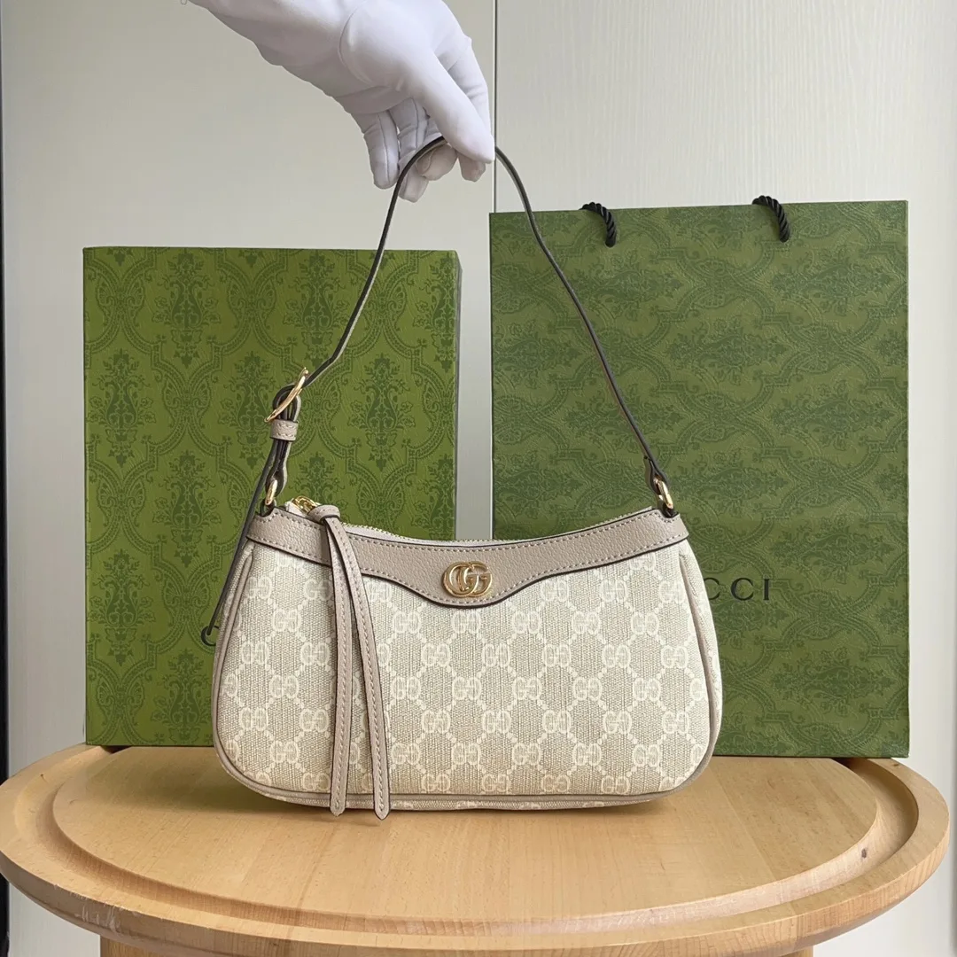 Gucci Ophidia Collection Small Handbag - Beige And White Bag