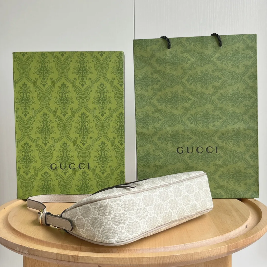 Gucci Ophidia Collection Small Handbag - Beige And White Bag