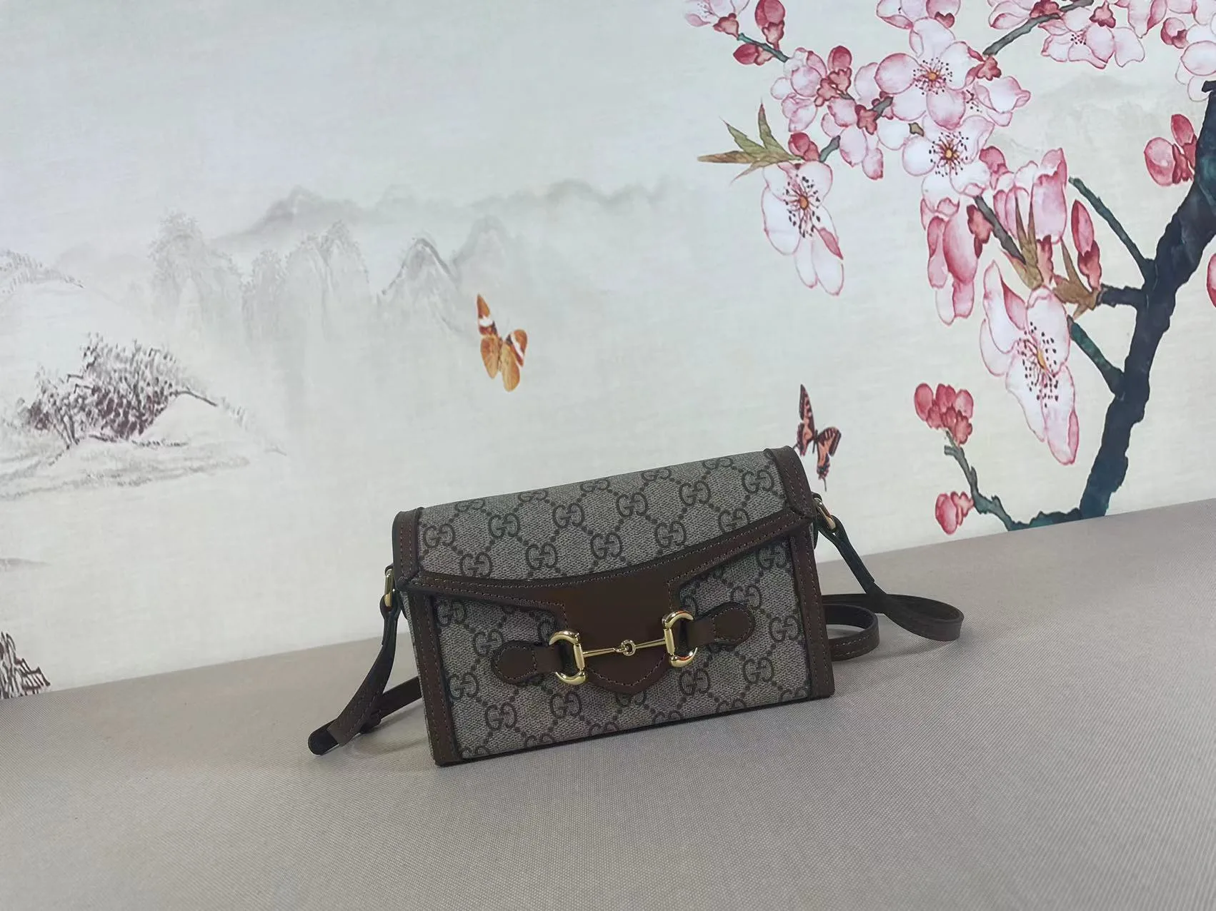 Gucci Horsebit 1955 series mini handbag GG Supreme canvas - Ebony
