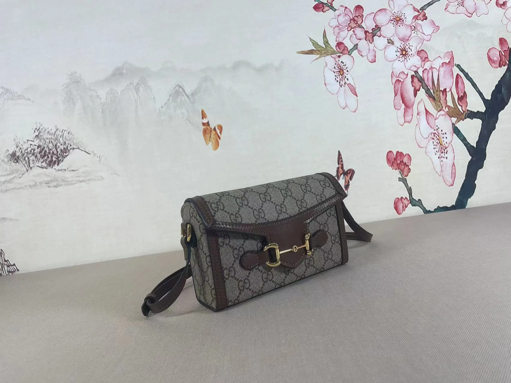 Gucci Horsebit 1955 series mini handbag GG Supreme canvas - Ebony