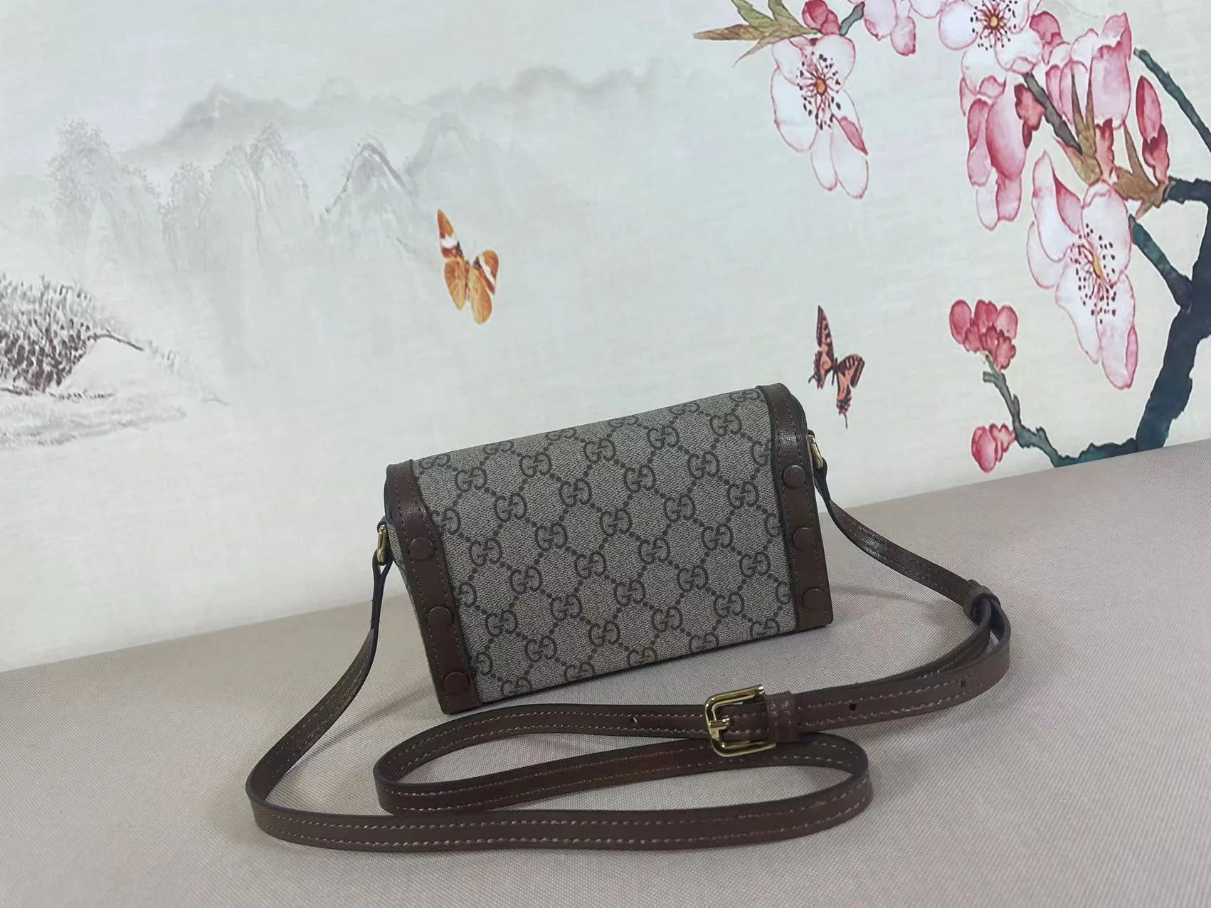 Gucci Horsebit 1955 series mini handbag GG Supreme canvas - Ebony