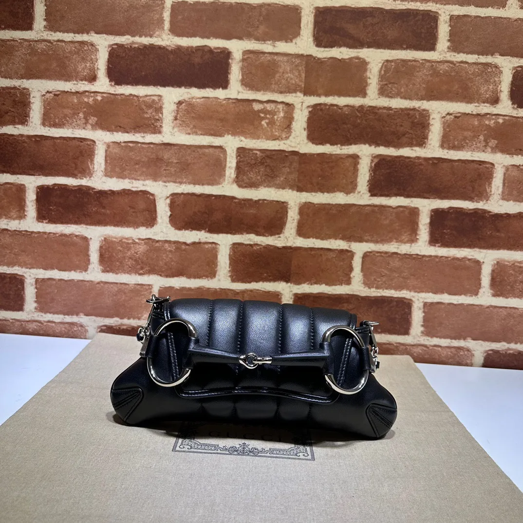 Gucci Horsebit Chain Small Shoulder Bag Black - Bag