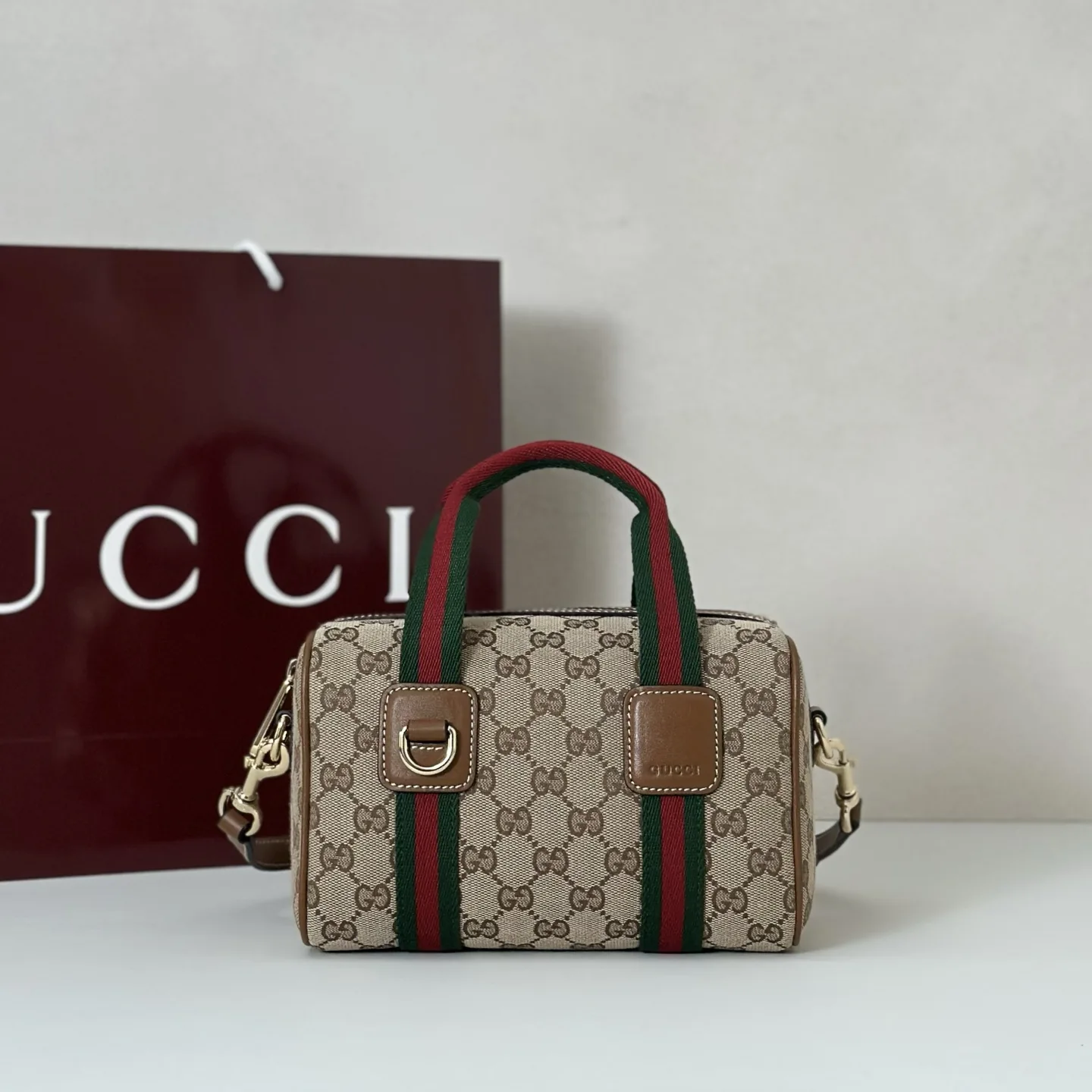 Gucci Mini GG Beige and brown GG canvas Handbag