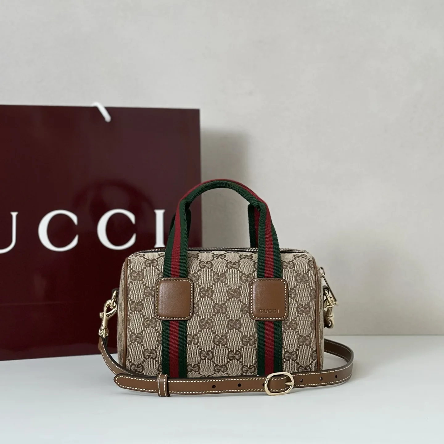 Gucci Mini GG Beige and brown GG canvas Handbag