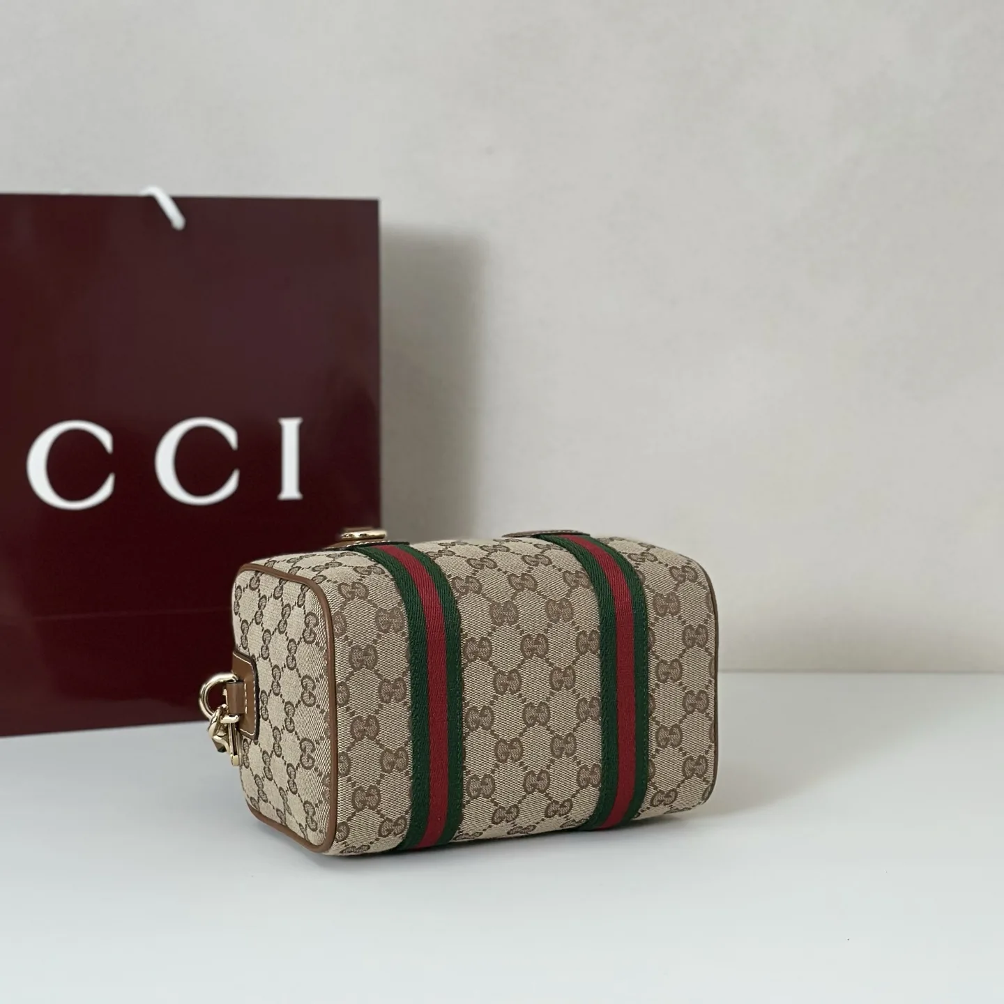 Gucci Mini GG Beige and brown GG canvas Handbag