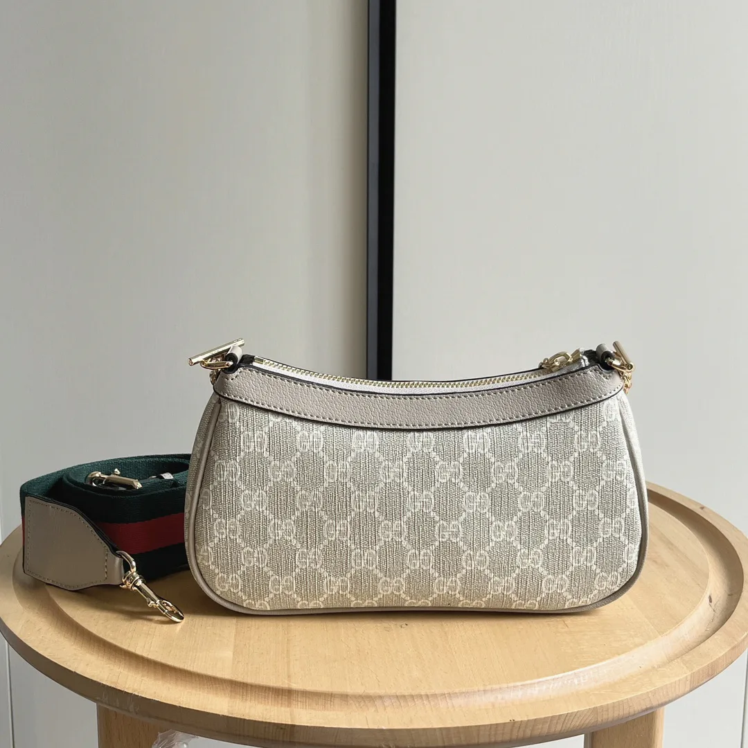 Gucci Ophidia Collection Small Handbag with Extra Starp - Beige And White Bag