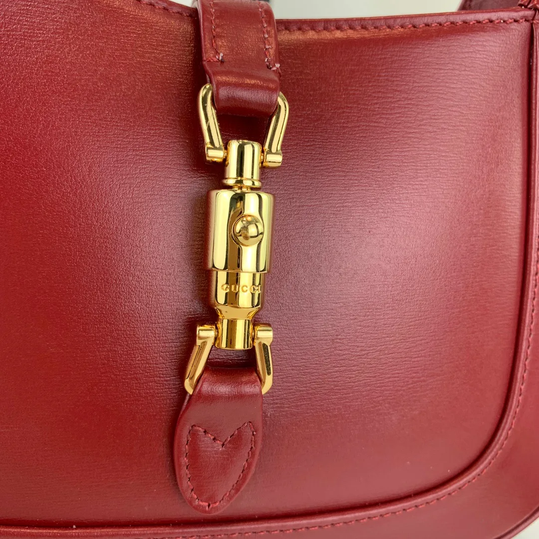 GUCCI Boarded Dyana Lux Calfskin Mini Jackie 1961 Hobo New Cherry Red - Bag