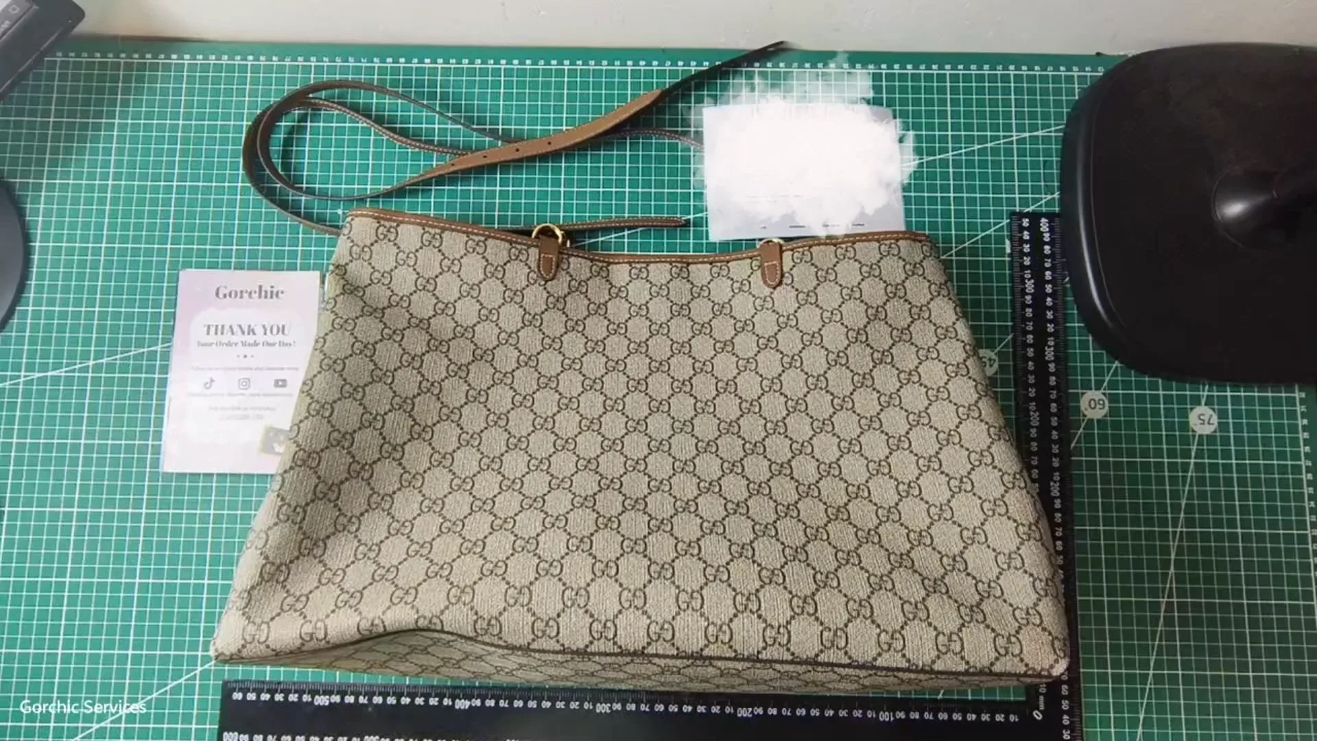 Gucci GG Emblem Large brown tote bag
