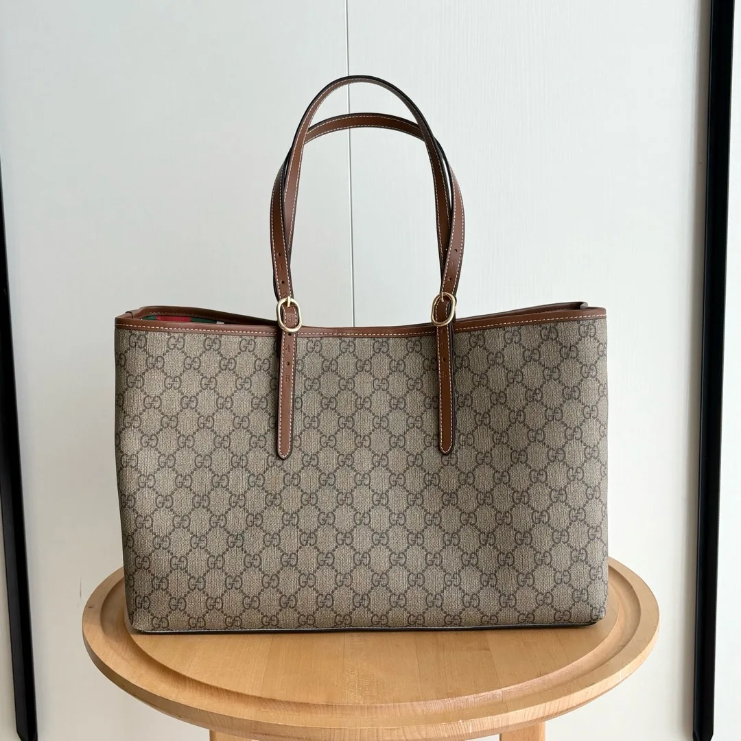 Gucci GG Emblem Large brown tote bag