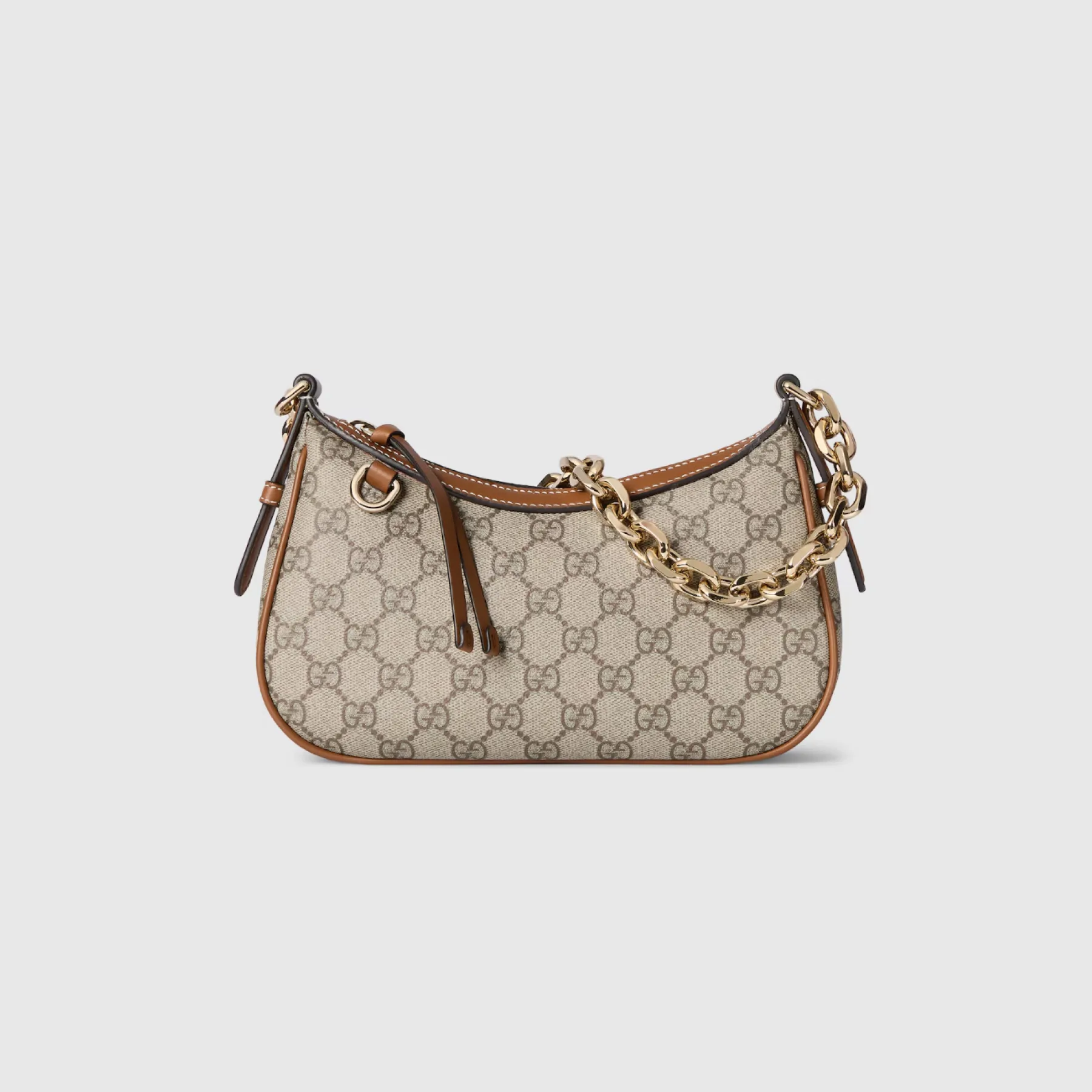 Gucci GG Emblem small shoulder bag- Beige