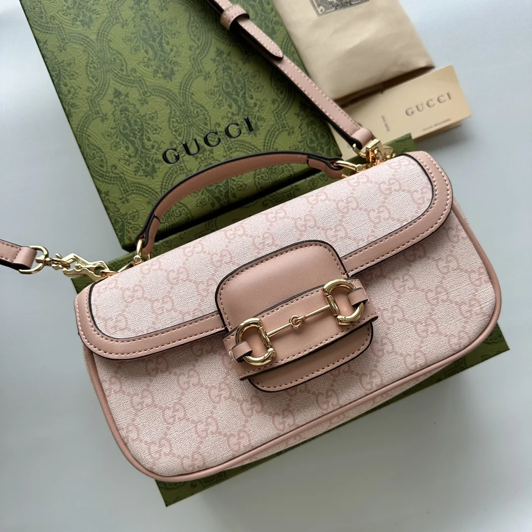 Gucci Horsebit 1955 Small Pink Shoulder Bag