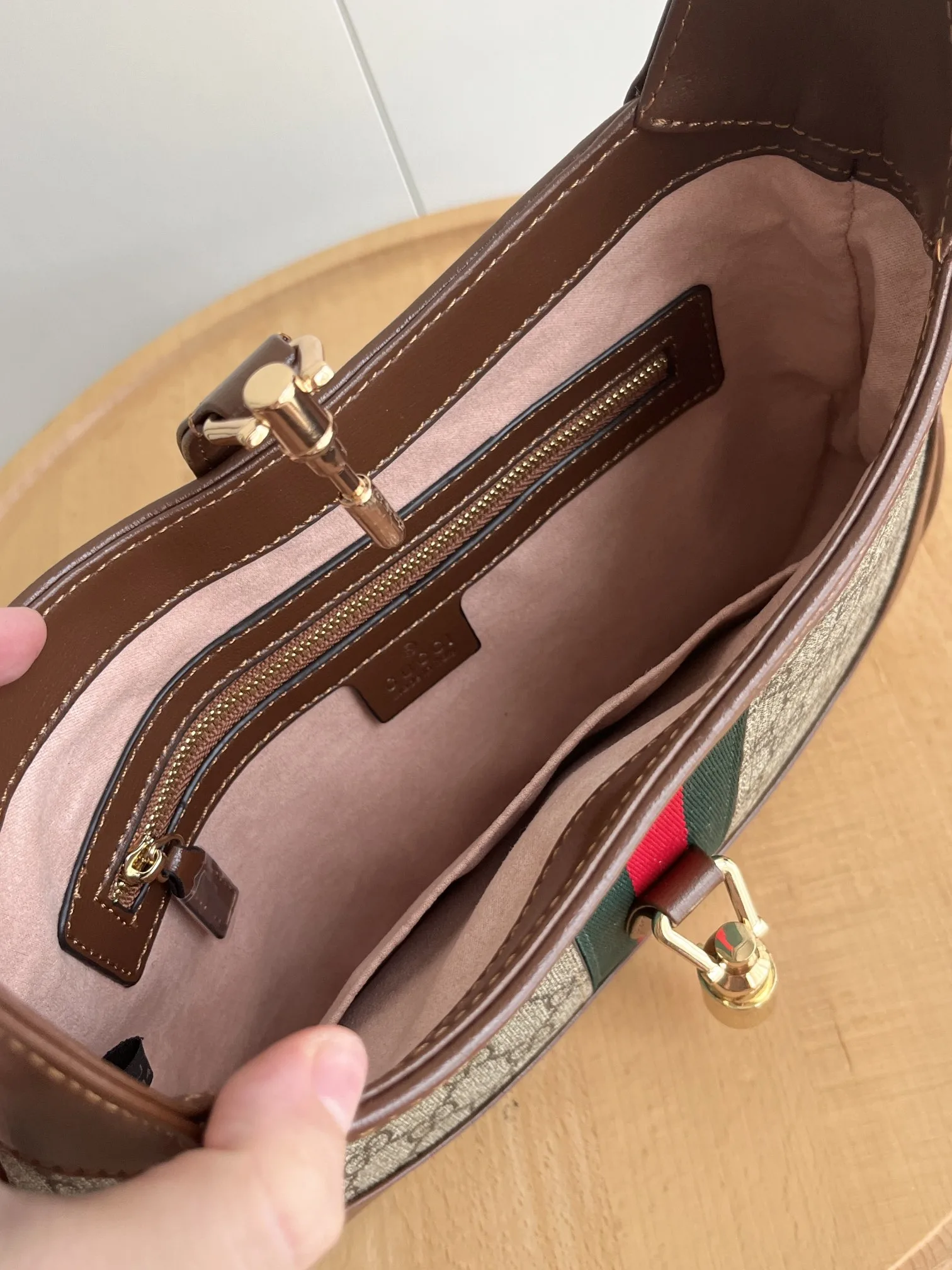Gucci Jackie 1961 Shoulder Bag Small GG Beige/Ebony - Bag