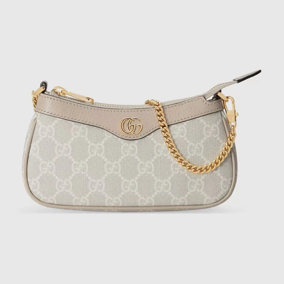 [TOP]Gucci GG Ophidia mini bag in beige and white