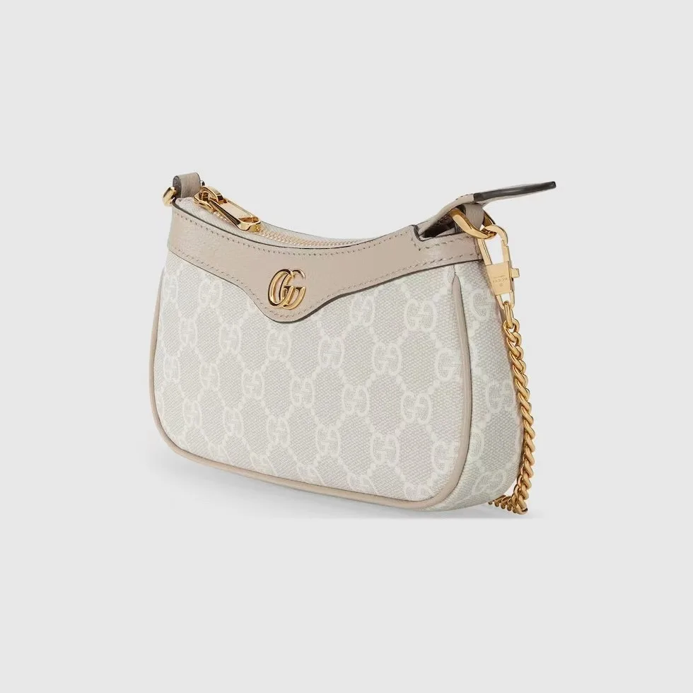 [TOP]Gucci GG Ophidia mini bag in beige and white