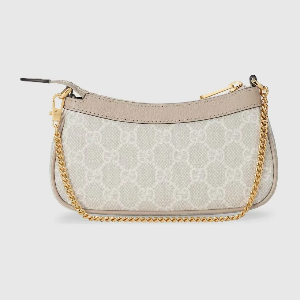 [TOP]Gucci GG Ophidia mini bag in beige and white