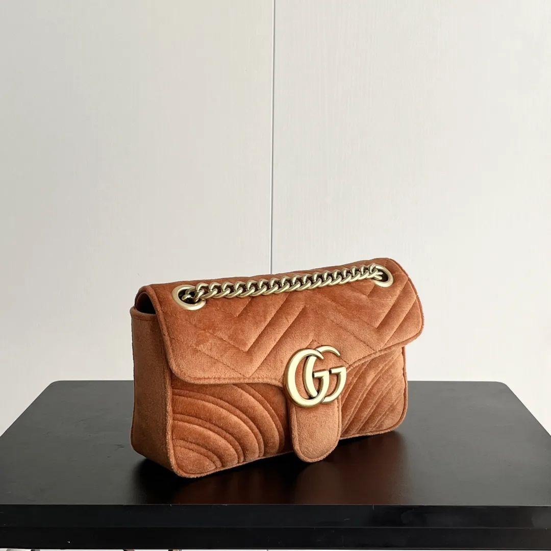 Gucci GG Marmont Velvet Collection - Orange Bag