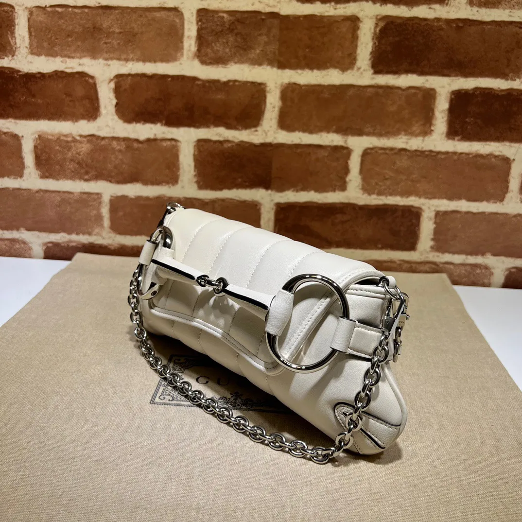 Gucci Horsebit Chain Small Shoulder Bag White - Bag